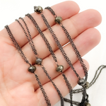 Load image into Gallery viewer, Pyrite Double Oxidized Connected Wire Chain. PYR21
