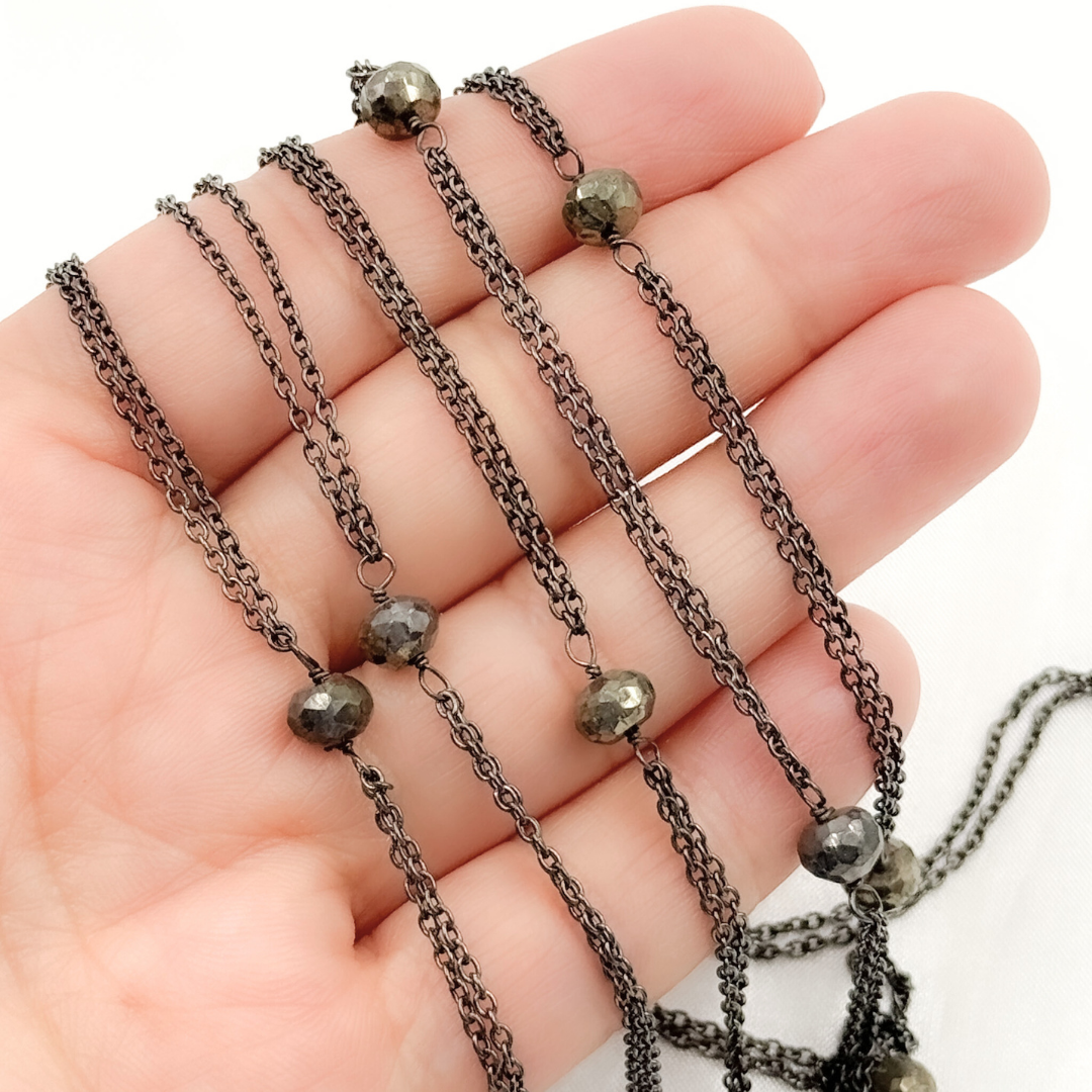 Pyrite Double Oxidized Connected Wire Chain. PYR21