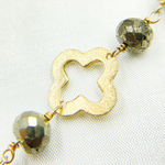 Load image into Gallery viewer, Pyrite With Marquis Shape Gold Plated Wire Chain. PYR51
