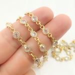 Load image into Gallery viewer, Cubic Zirconia Round Shape Connected Chain. CZ28
