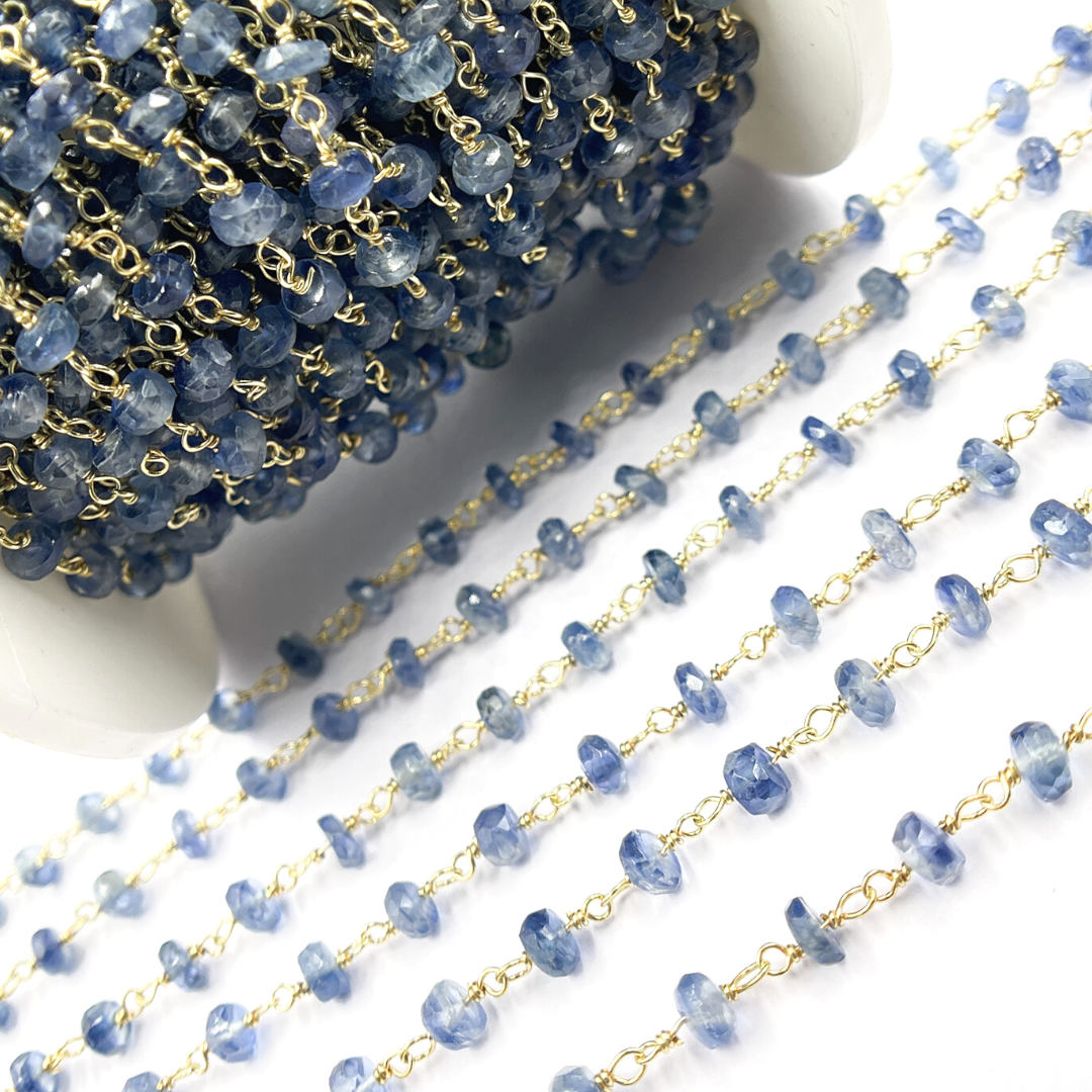 Kyanite Gemstone Wire Wrap Chain. KYA7