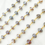 Load image into Gallery viewer, Coated Taupe Moonstone Gold Plated Wire Chain. CMS82
