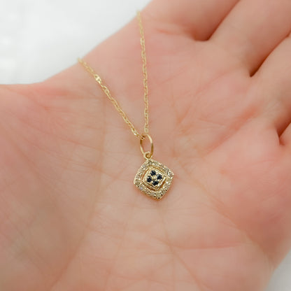 GDP387. 14K Solid Gold Diamond Charm with Gemstones
