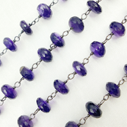 Amethyst Oxidized 925 Sterling Silver Wire Chain