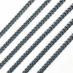 Load image into Gallery viewer, Black Rhodium 925 Sterling Silver Smooth Curb Chain. X23BR
