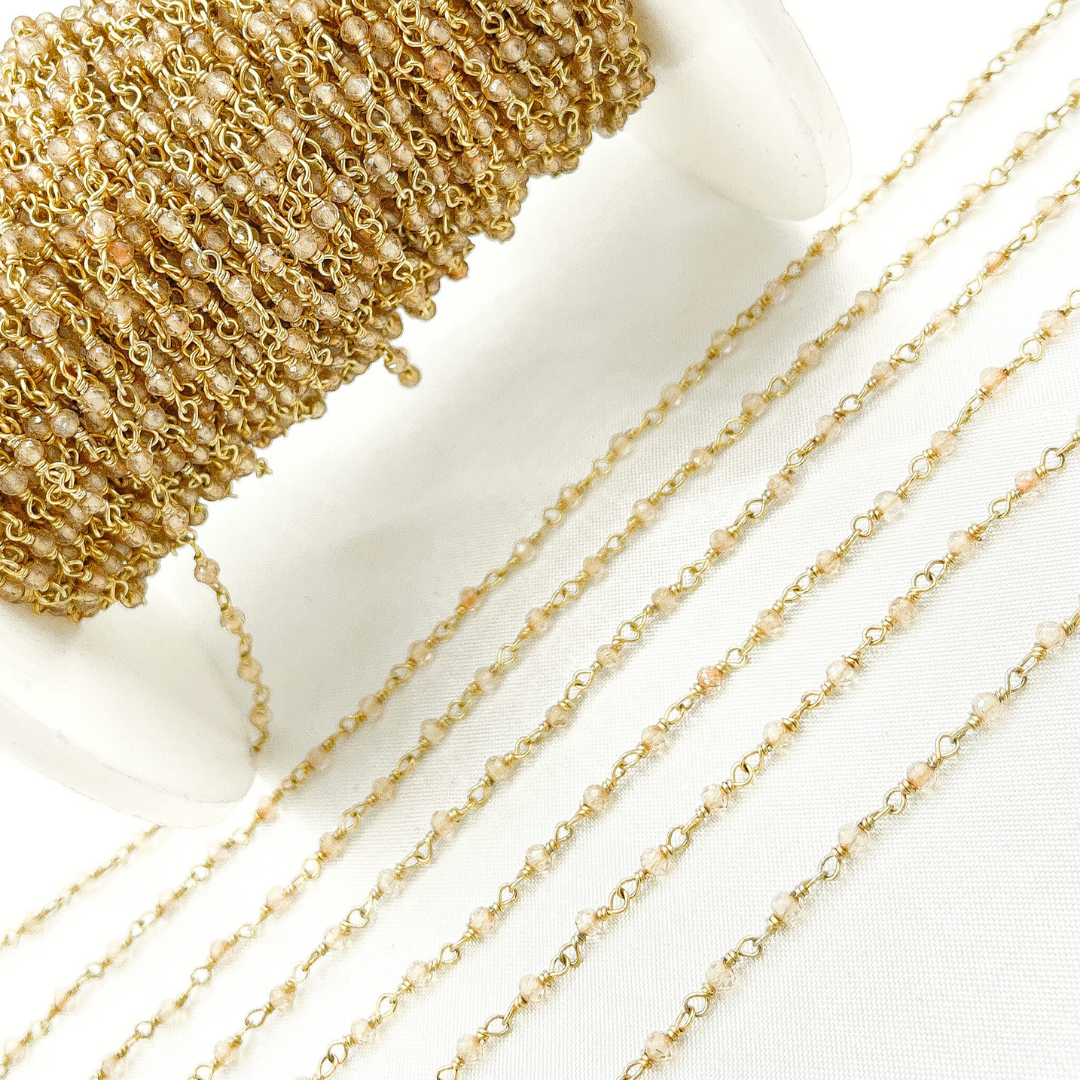 Coated Crystal Gold Plated Wire Chain. CR29
