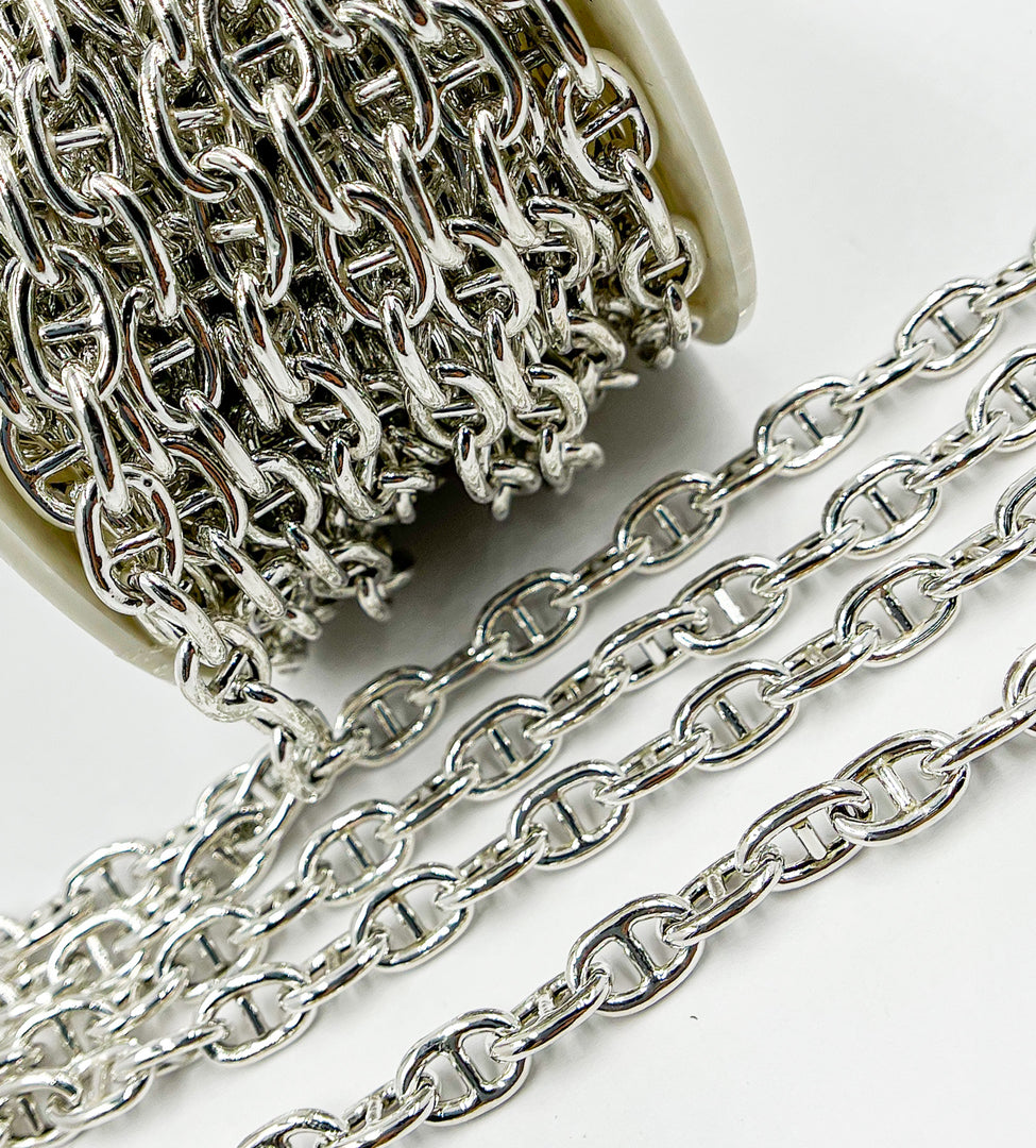 925 Sterling Silver Marina 11x7 mm Link Chain. V81SS