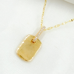 Load image into Gallery viewer, 14K Solid Gold Rectangle Shape Charm with Diamonds. PFA32663Y
