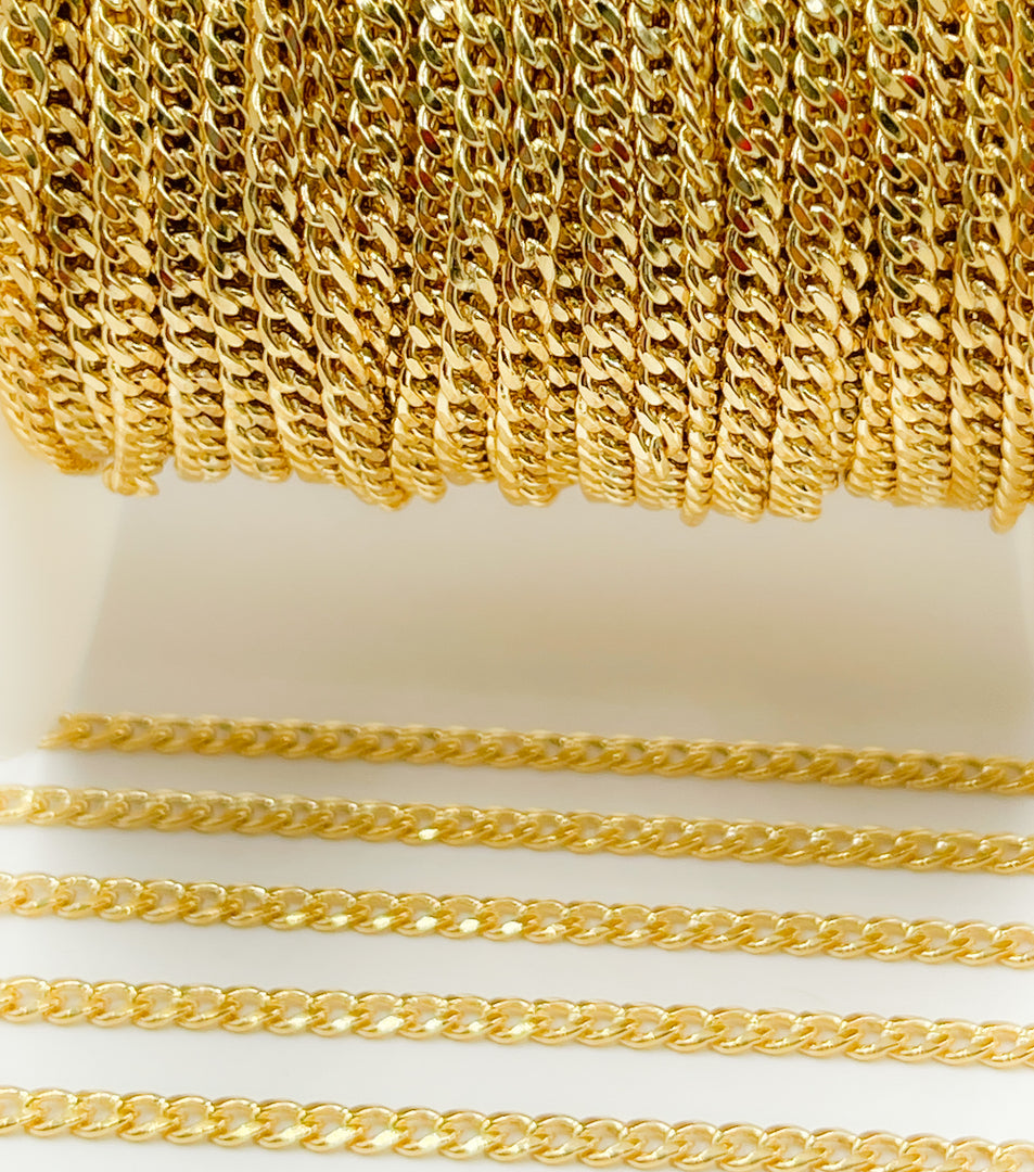 64HRGF. 14k Gold Filled Flat Tight Curb Link Chain