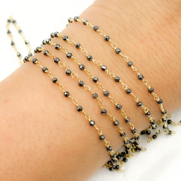 Hematite Gold Plated Wire Chain.