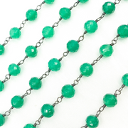 Green Onyx Oxidized Wire Chain.