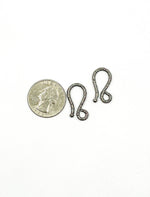 Load image into Gallery viewer, Black Rhodium 925 Sterling Silver S-Hook 22x12mm
