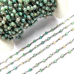 Load image into Gallery viewer, Coated Green Quartz Wire Chain. CQU22
