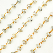 Coated Dot Quartz Gold Plated Wire Chain