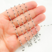 Hematite 925 Sterling Silver Wire Wrap Chain.