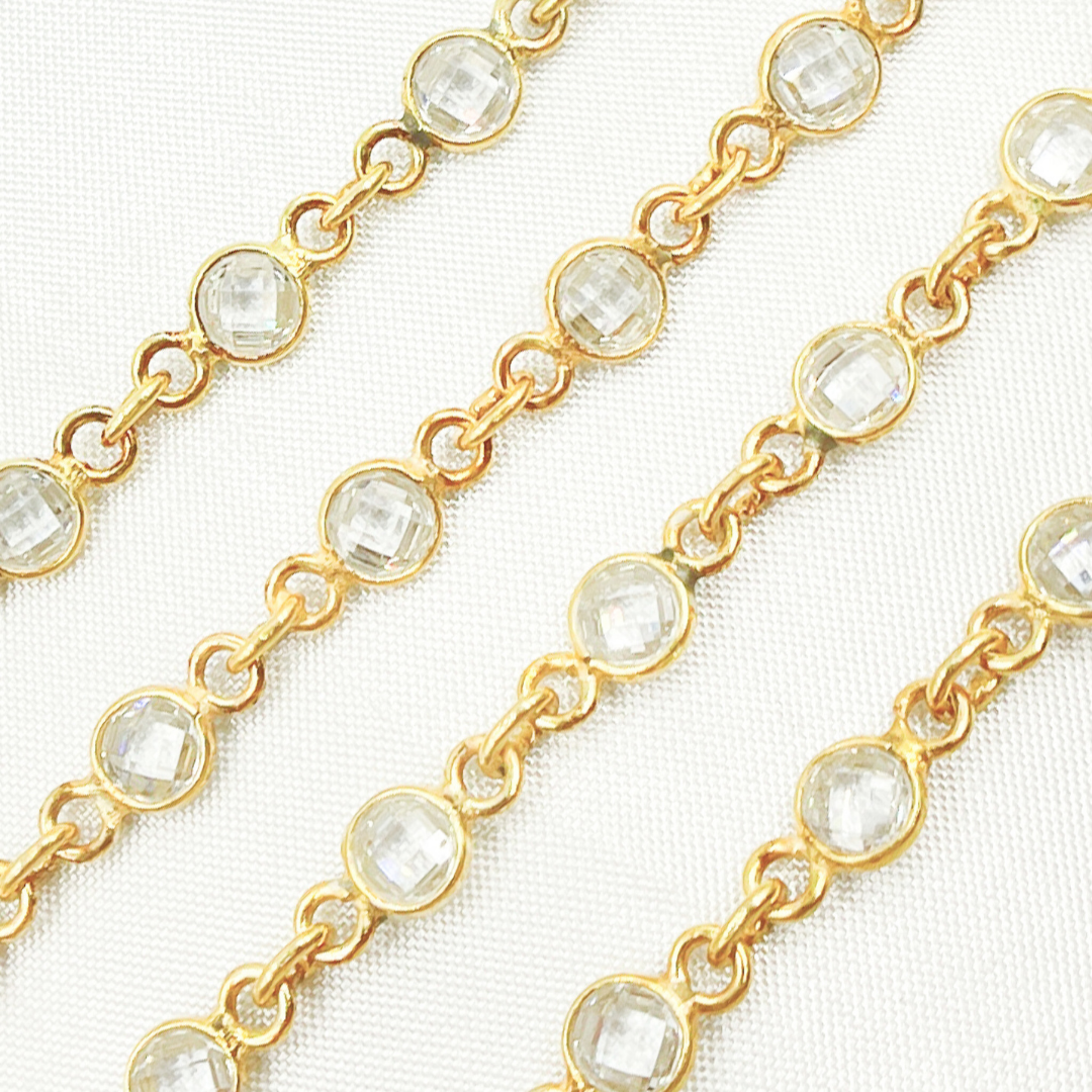 Cubic Zirconia Round Shape Connected Chain. CZ28