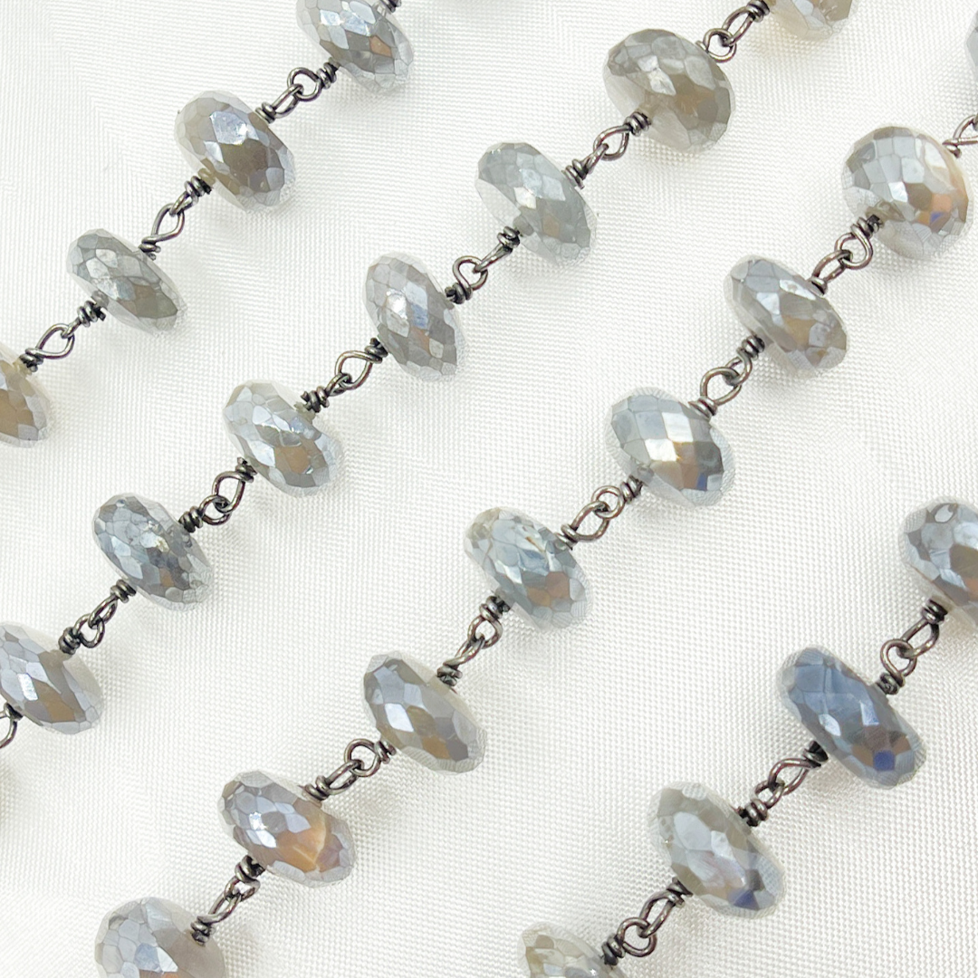 Coated Moonstone Wire Wrap Chain. CMS43