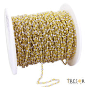 Pink Opal Gold Plated Wire Chain