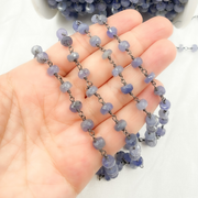 Tanzanite Oxidized Wire Chain
