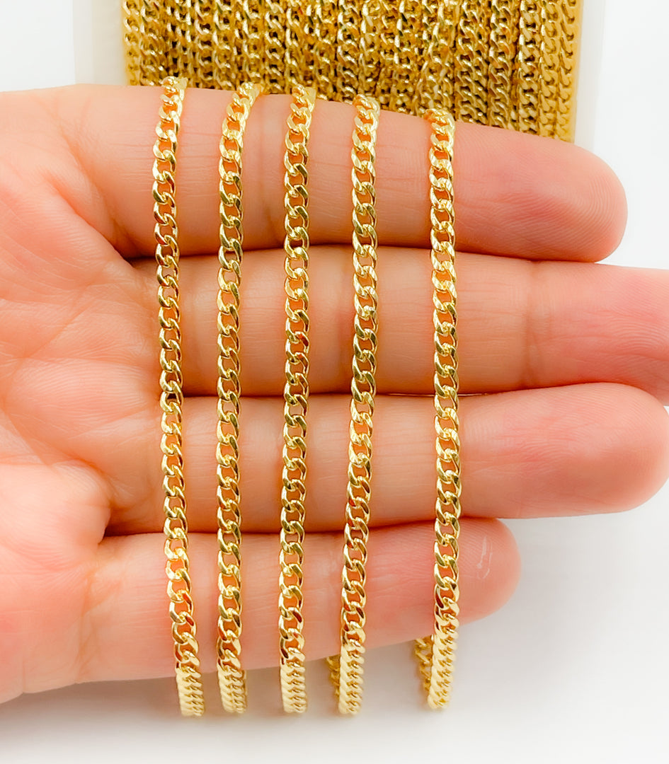 64HRGF. 14k Gold Filled Flat Tight Curb Link Chain