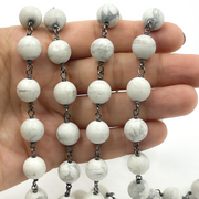 Howlite Gemstone Round Shape Chain.