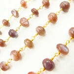 Load image into Gallery viewer, Chocolate Moonstone Gold Plated Wire Chain. MS58
