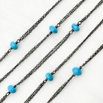 Load image into Gallery viewer, Turquoise Double Oxidized Connected Wire Chain. TRQ14
