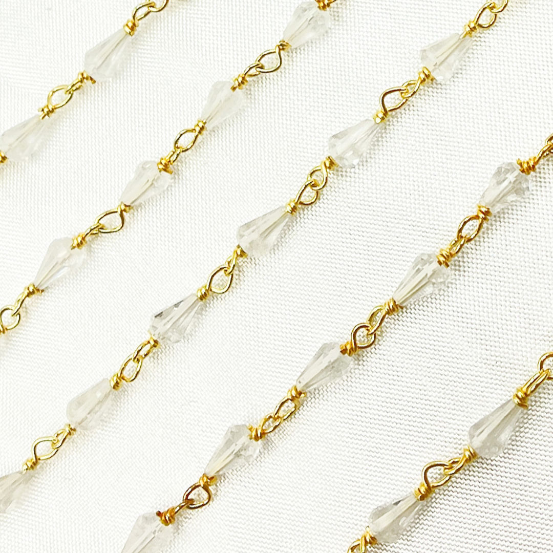 Crystal Gold Plated Wire Chain. CR27