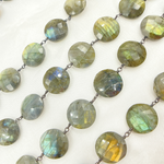 Load image into Gallery viewer, Labradorite Oxidized  Wire Chain. LAB65
