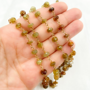 Tourmaline Gold Plated Wire Chain.