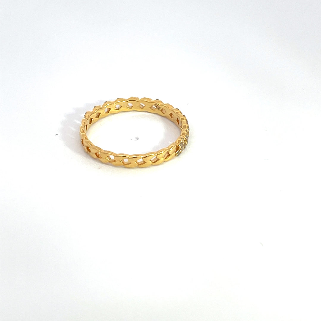 14K Solid Yellow Diamond Gold Ring