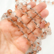 Strawberry Quartz Oxidized Wire Chain.