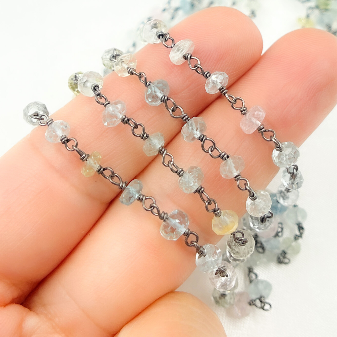 Aquamarine Oxidized Wire Chain. AQU1