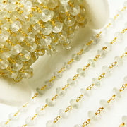 Crystal Rondel Gold Plated Wire Chains