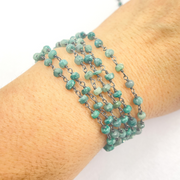 Dyed Emerald Oxidized Wire Chain.