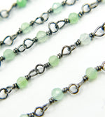 Load image into Gallery viewer, Chrysoprase Gemstone Faceted Wire Wrapped Chains. CHR8
