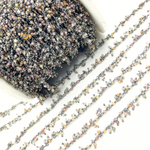 Load image into Gallery viewer, Multi Tunduru Sapphire Cluster Dangle Oxidized Wire Chain. SAP8
