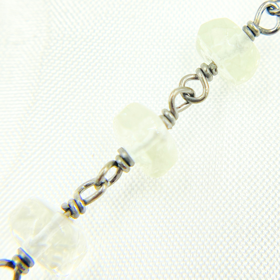 Green Amethyst Oxidized Wire Chain. AME20