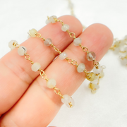 Gold Rutile Wire Wrap Chain.