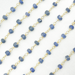Load image into Gallery viewer, Dyed Blue Sapphire Gold Plated Wire Chain. SAP12
