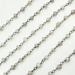 Load image into Gallery viewer, Coated Cyloni Moonstone Black Rhodium 925 Sterling Silver Wire Chain. CMS54
