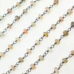 Load image into Gallery viewer, Coated Peach Moonstone Wire Wrap Chain. CMS35
