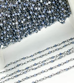 Load image into Gallery viewer, Coated Blue Quartz Wire Wrap Chain. CQU18
