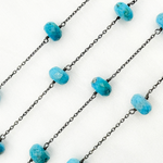 Load image into Gallery viewer, Turquoise Oxidized Connected Wire Chain. TRQ43

