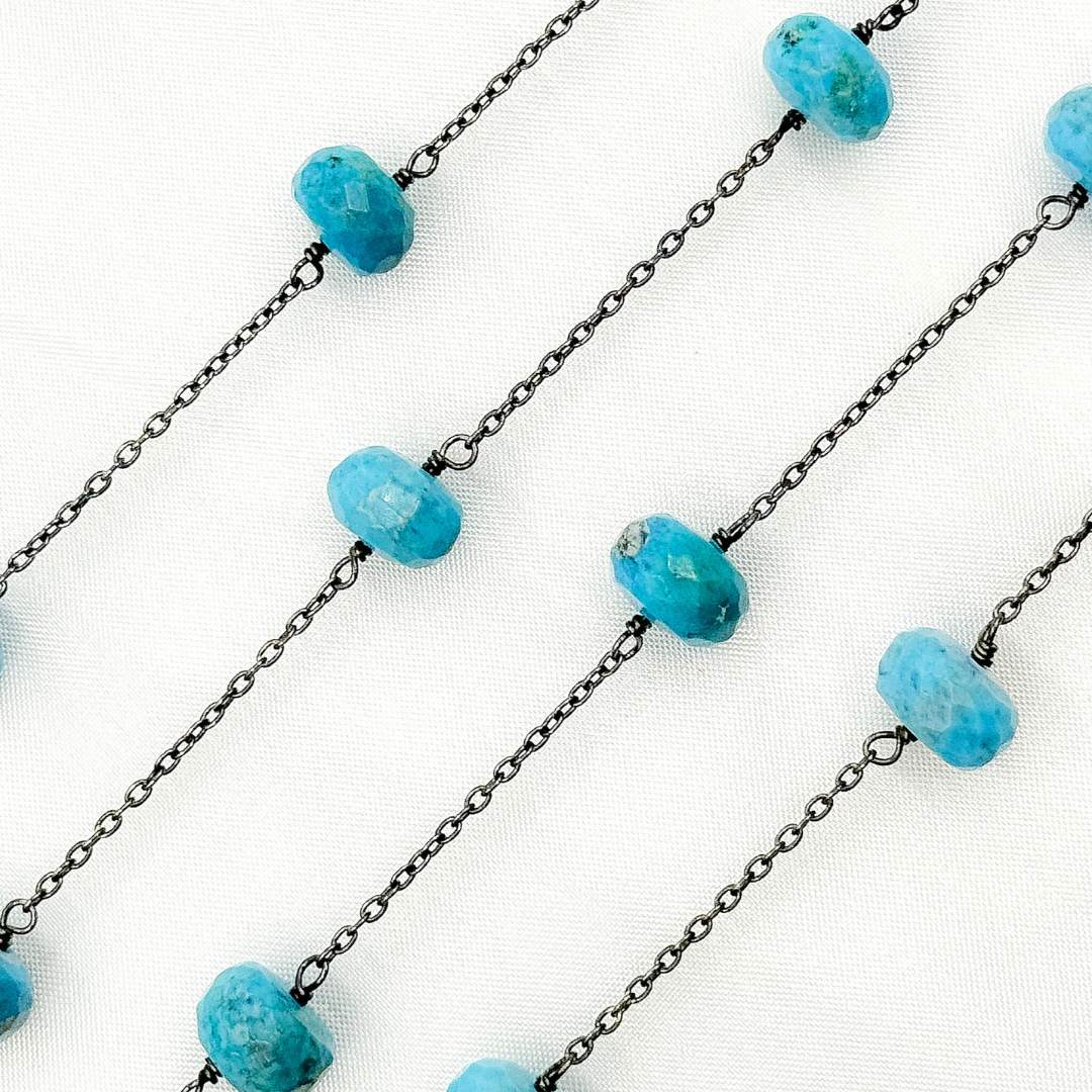 Turquoise Oxidized Connected Wire Chain. TRQ43