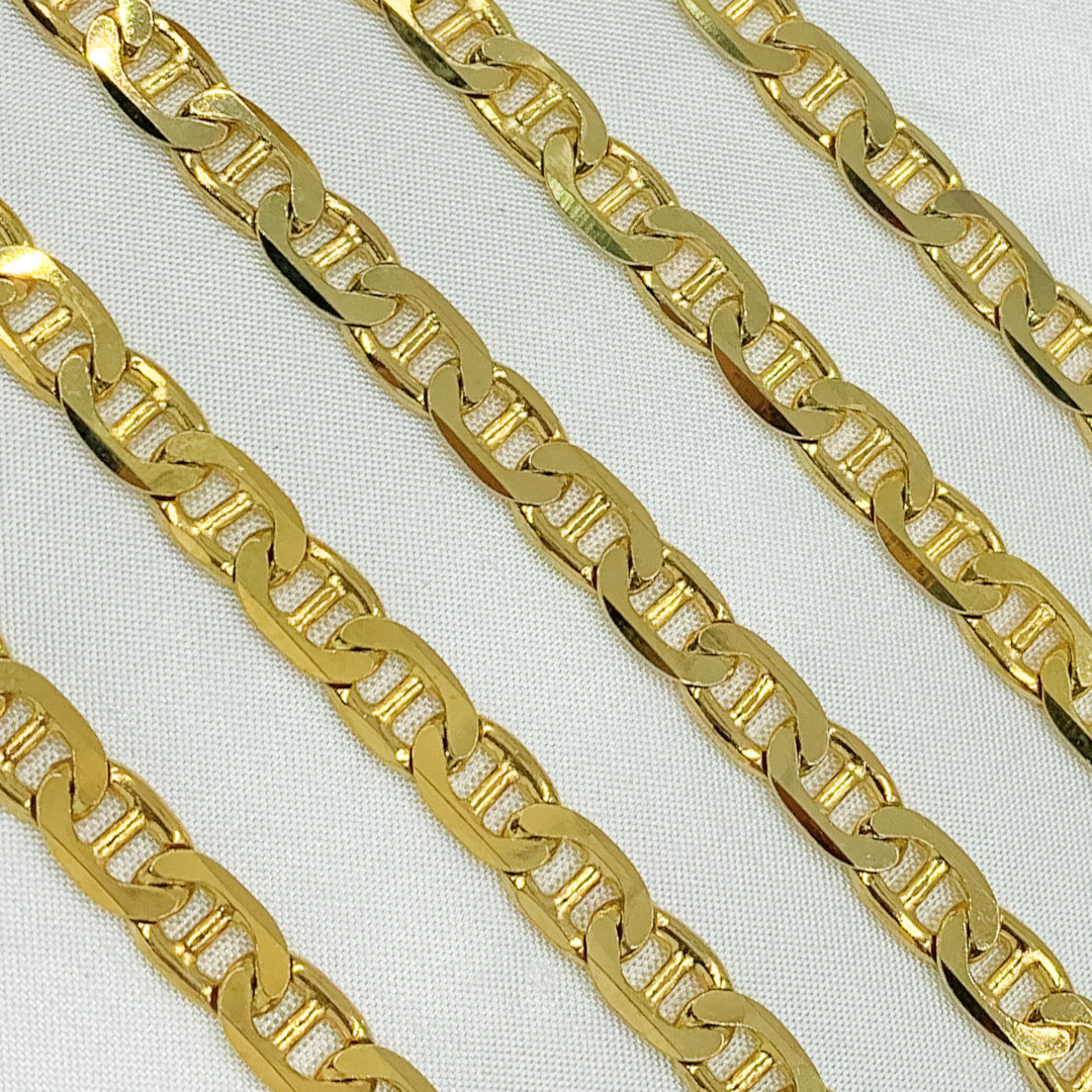 Gold Plated 925 Sterling Silver Flat Marina Chain. Y78GP