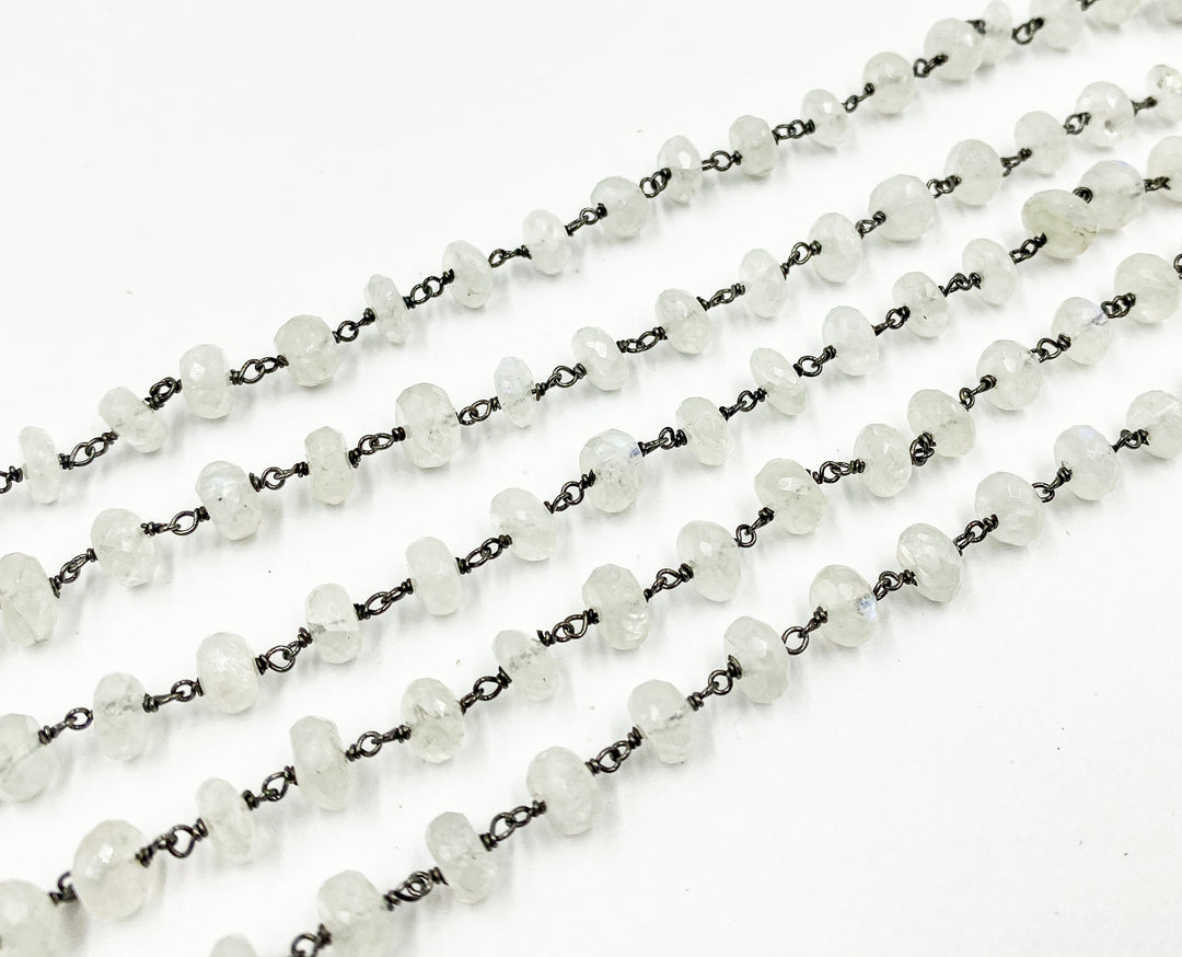 White Moonstone Oxidized Wire Chain. WMS24