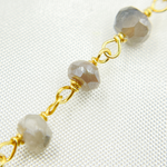 Load image into Gallery viewer, Coated Peach Moonstone Gold Plated Wire Chain. CMS61
