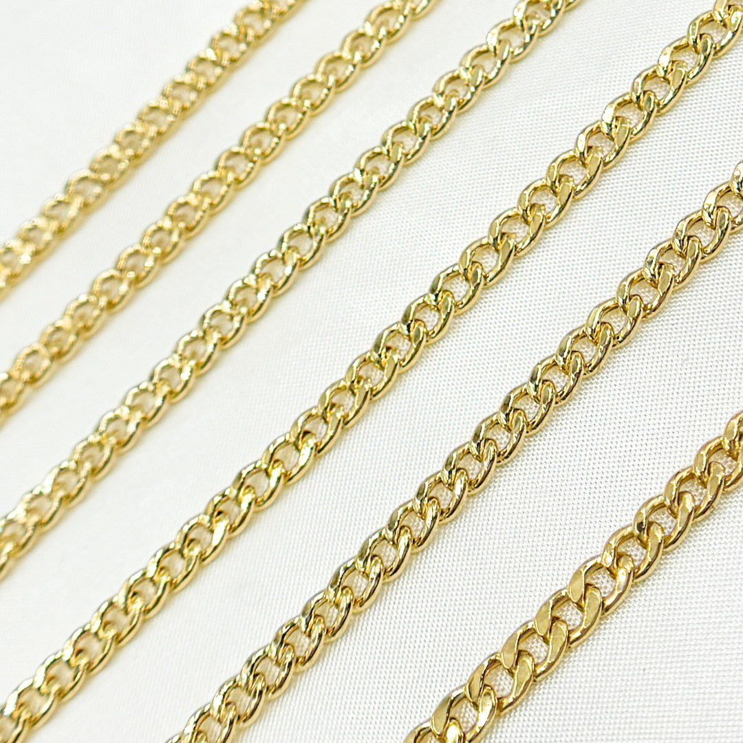 Gold Plated 925 Sterling Silver Gold Plated Curb Chain. V60GP