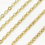 Load image into Gallery viewer, Gold Plated 925 Sterling Silver Hollow Oval Link Chain. V66GP
